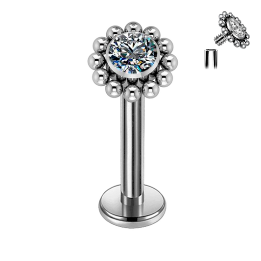 LABRET FLOR BALINES TITANIO